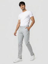 Men Trouser Regular Fit Grey Mid Rise