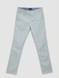 Men Trouser Regular Fit Grey Mid Rise