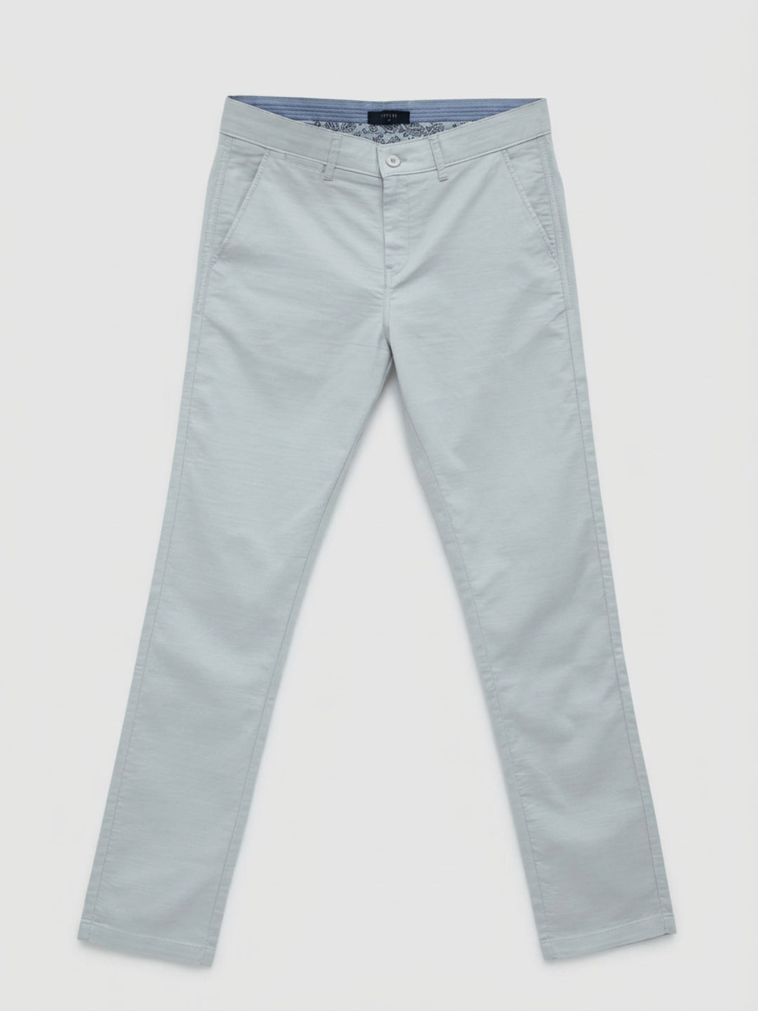 Men Trouser Regular Fit Grey Mid Rise