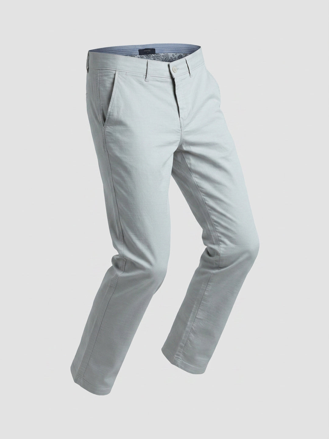 Men Trouser Regular Fit Grey Mid Rise