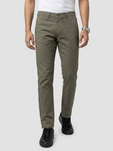Men Trouser Regular Fit Grey Mid Rise
