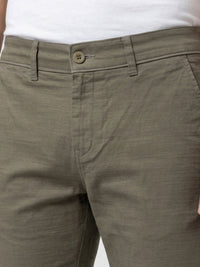 Men Trouser Regular Fit Grey Mid Rise
