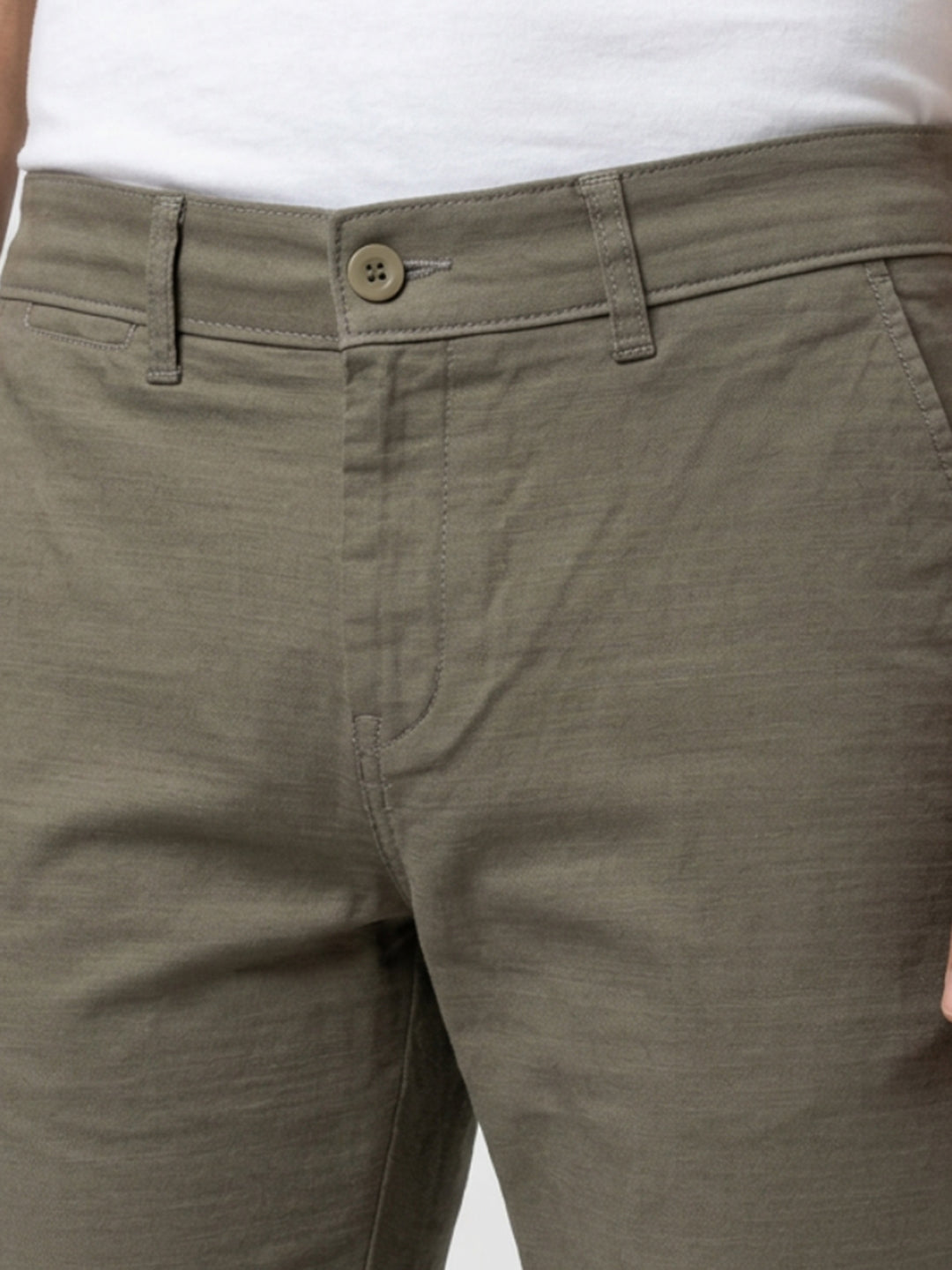 Men Trouser Regular Fit Grey Mid Rise
