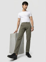 Men Trouser Regular Fit Grey Mid Rise