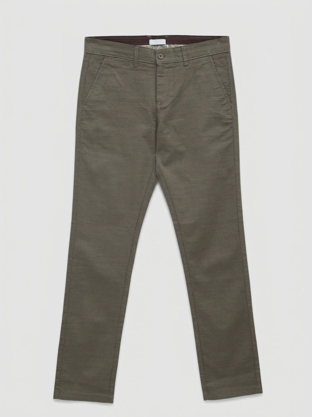 Men Trouser Regular Fit Grey Mid Rise