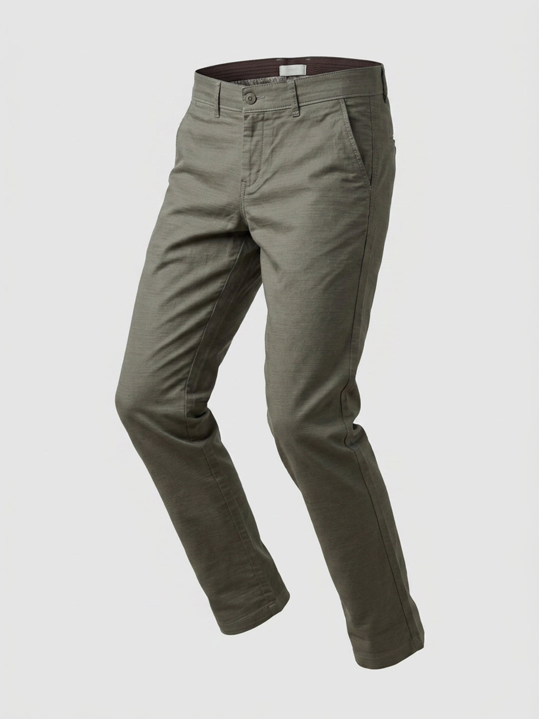 Men Trouser Regular Fit Grey Mid Rise