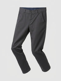 Men Trouser Regular Fit Grey Mid Rise