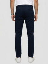 Men Trouser Regular Fit Navy Blue Mid Rise