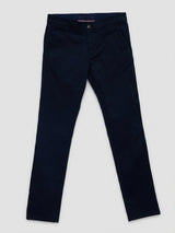 Men Trouser Regular Fit Navy Blue Mid Rise