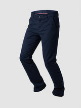 Men Trouser Regular Fit Navy Blue Mid Rise