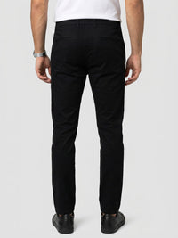 Men Trouser Regular Fit Jet Black Mid Rise