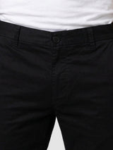 Men Trouser Regular Fit Jet Black Mid Rise