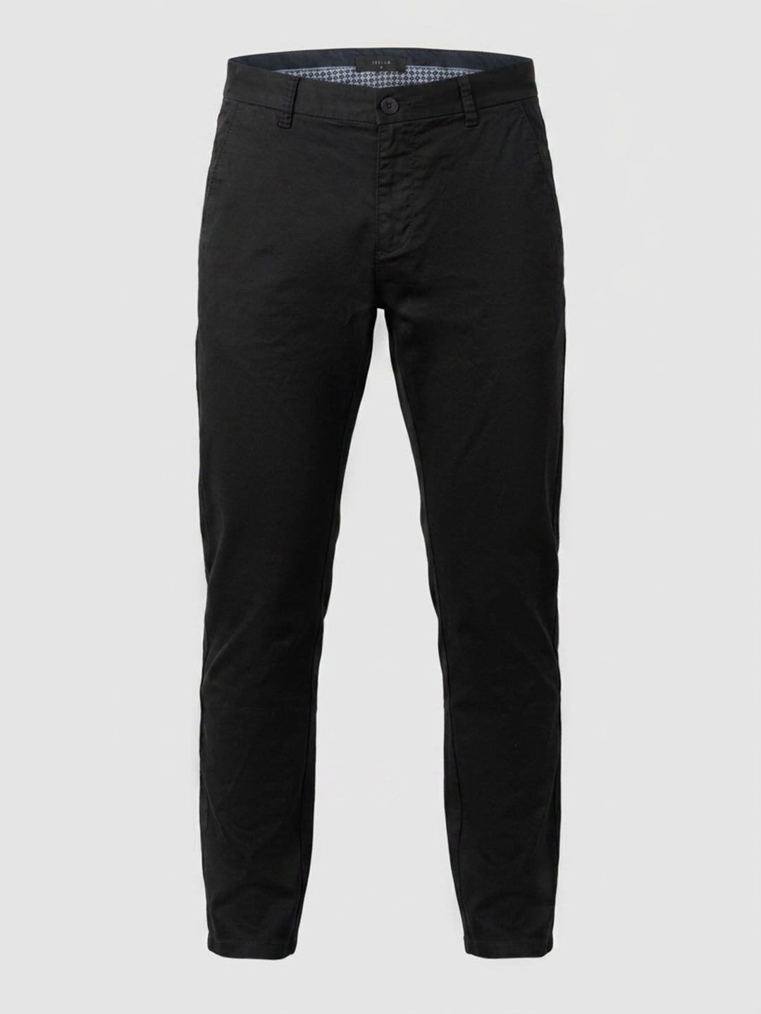 Men Trouser Regular Fit Jet Black Mid Rise