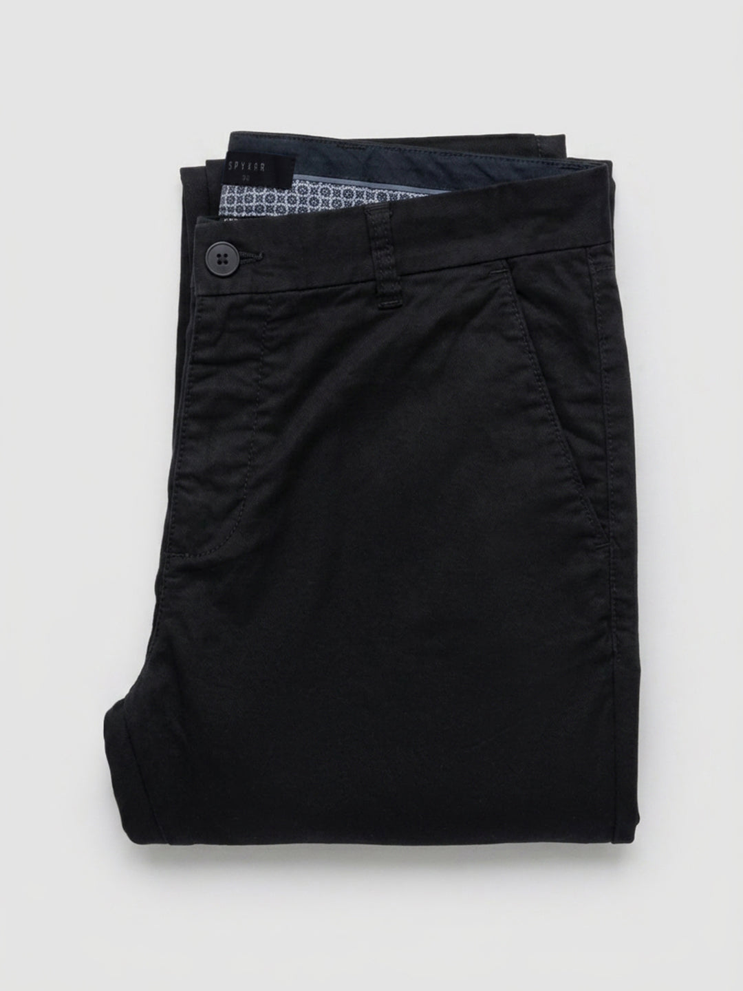 Men Trouser Regular Fit Jet Black Mid Rise