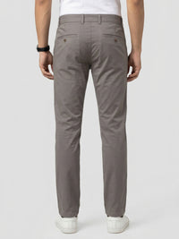 Men Trouser Regular Fit Brown Mid Rise