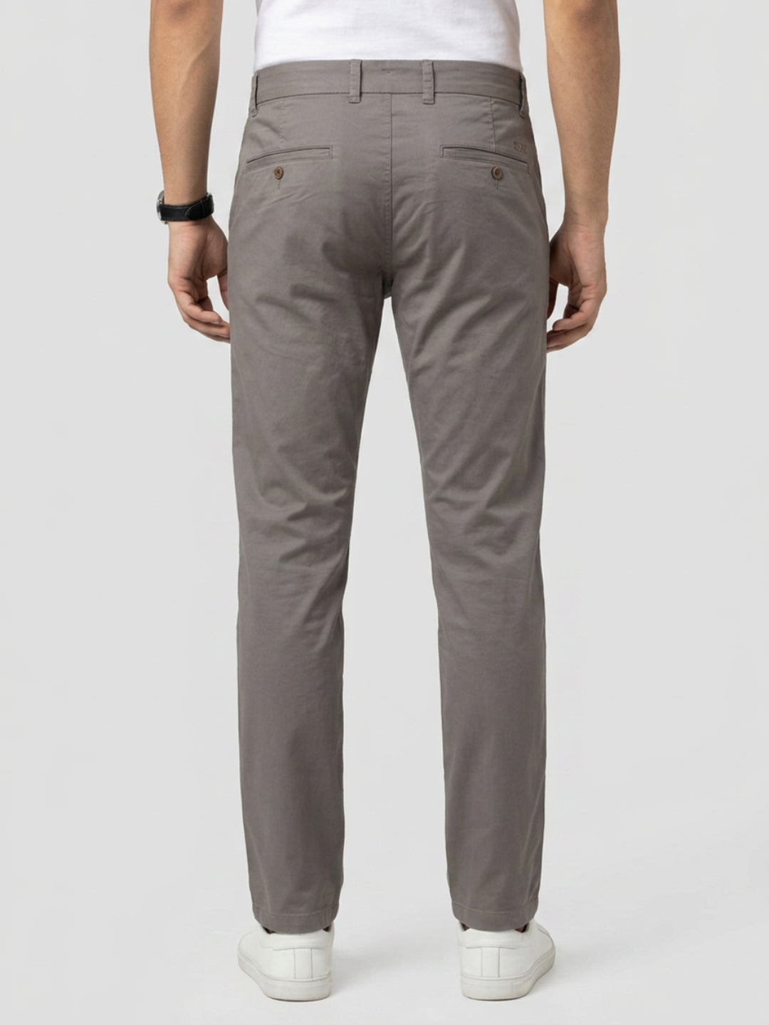 Men Trouser Regular Fit Brown Mid Rise