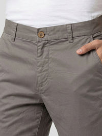 Men Trouser Regular Fit Brown Mid Rise