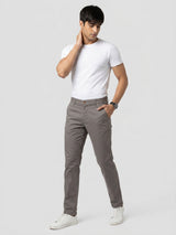 Men Trouser Regular Fit Brown Mid Rise
