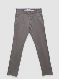 Men Trouser Regular Fit Brown Mid Rise