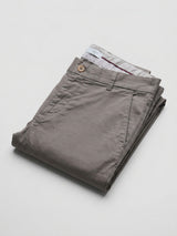Men Trouser Regular Fit Brown Mid Rise