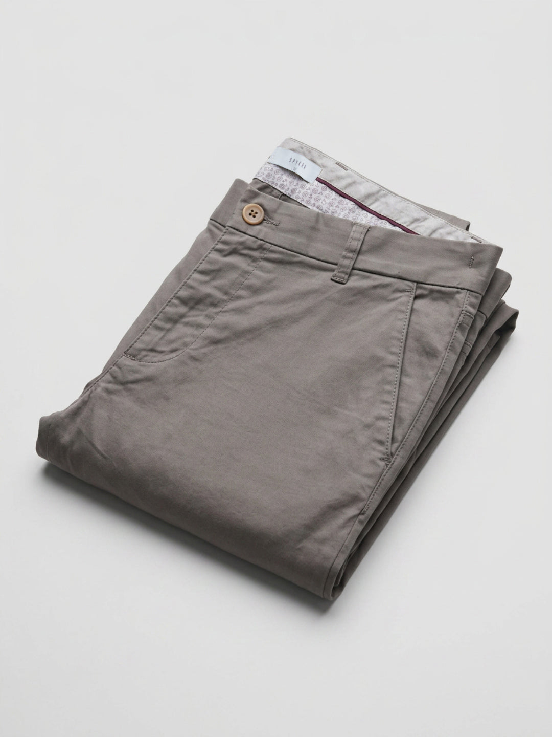 Men Trouser Regular Fit Brown Mid Rise