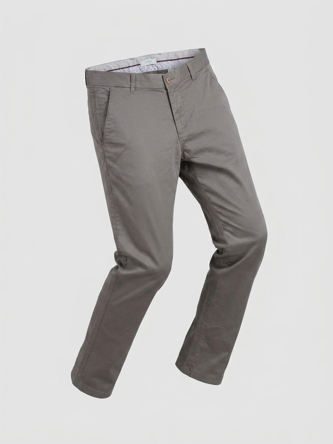 Men Trouser Regular Fit Brown Mid Rise