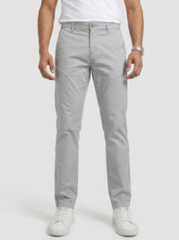 Men Trouser Regular Fit Grey Mid Rise