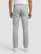 Men Trouser Regular Fit Grey Mid Rise
