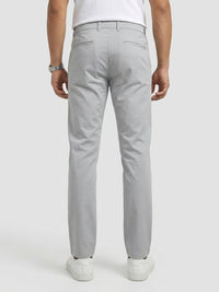 Men Trouser Regular Fit Grey Mid Rise