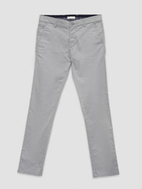Men Trouser Regular Fit Grey Mid Rise