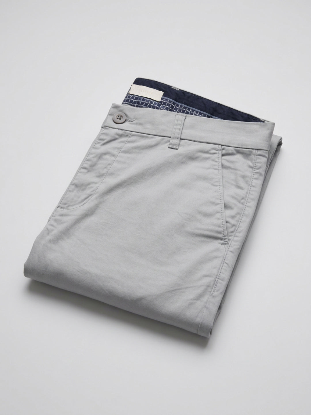 Men Trouser Regular Fit Grey Mid Rise