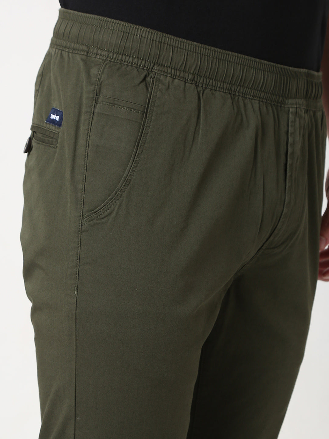 Spykar Green Jogger Fit Cotton Trouser For Men
