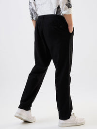 Men Cargo Jogger Fit Black Mid Rise