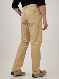 Spykar Jogger Fit Mid Rise Khaki Casual Trouser For Men