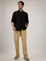 Spykar Jogger Fit Mid Rise Khaki Casual Trouser For Men