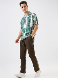 Men Cargo Jogger Fit Green Mid Rise
