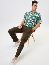 Men Cargo Jogger Fit Green Mid Rise