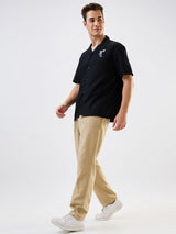 Men Cargo Jogger Fit Beige Mid Rise