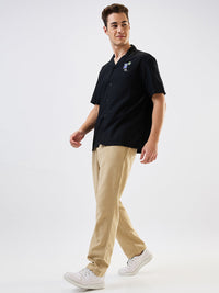 Men Cargo Jogger Fit Beige Mid Rise