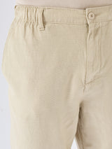 Men Trouser Relaxed Fit Beige Mid Rise