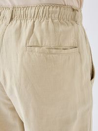 Men Trouser Relaxed Fit Beige Mid Rise