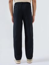 Men Trouser Relaxed Fit Black Mid Rise