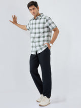 Men Trouser Relaxed Fit Black Mid Rise