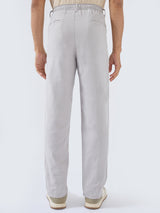 Men Trouser Relaxed Fit Grey Mid Rise