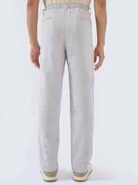 Men Trouser Relaxed Fit Grey Mid Rise