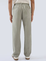 Men Trouser Relaxed Fit Olive Mid Rise