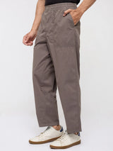 Men Trouser Relaxed Fit Dark Grey Mid Rise