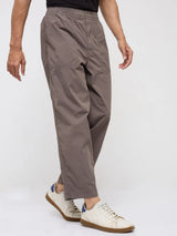 Men Trouser Relaxed Fit Dark Grey Mid Rise