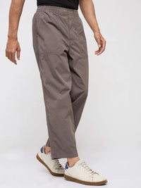 Men Trouser Relaxed Fit Dark Grey Mid Rise