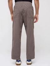 Men Trouser Relaxed Fit Dark Grey Mid Rise